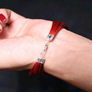 925 Pure Silver Colour Thread Moli Rajwadi Rakhi