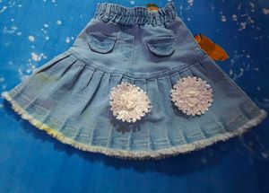 Denim Flower Skirt