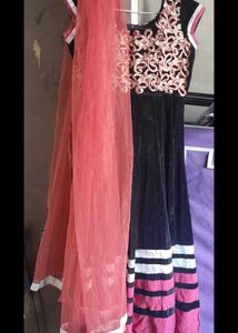 Elegant Black Embroidered Anarkali