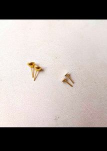 22K Pure Gold Dimond Nose Pin/Earrings in screw