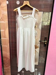 Stylish White Knee Length Dress For Women’s/Girls