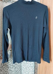 ribbed mock neck long sleeve top