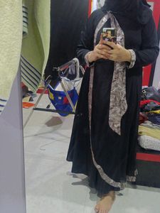 Rarely Used Full Flair Abya With Duptta