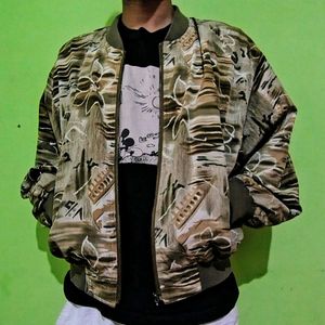 Floral Pattern Bomber Jacket
