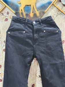 Black Flare Leg Denim Jeans