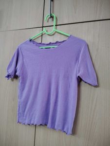 Cute Purple Ruffle Tee