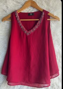 Chic stone Embellished Top