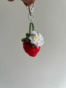 Strawberry Crochet Keychain