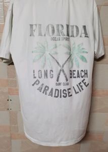 White Oversized Printed Tee Unisex
