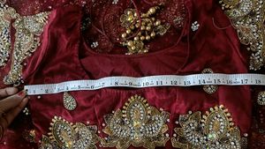 Bridal Lahanga Fish Cut Maroon