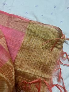 Elegant Pink &amp; Gold Dupatta🩷💛