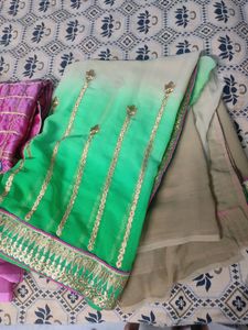 A Heavy Gold Work Saree