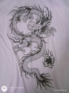 mauve Chinese dragon printed tshirt