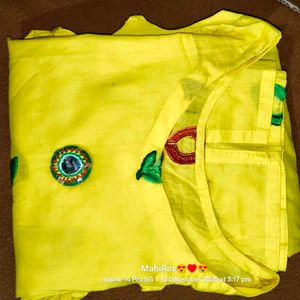 Yellow Dress with Embroidery