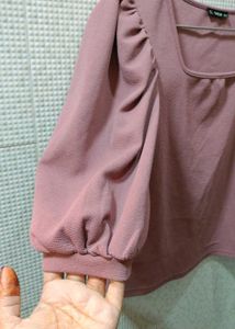Square Neck Puff Sleeves Top