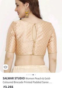 Salwar Studio Peach Readymade Padded Blouse