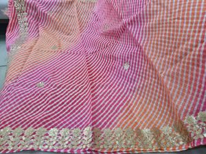 Like New Pink Orange Ombre Leheriya Dupatta