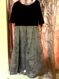 Beautiful Frock With Velvet And Organza Meteiral