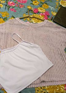Lavender Knit Top & Cami Set