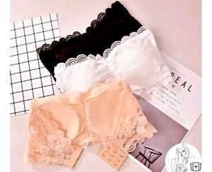 Lace Bandeau Strapless Bras - Set of 3