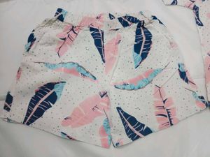 Tropical Leaf Print Co-ord Set - Shirt &amp; Shorts