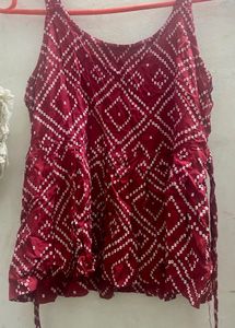 Red Printed Top