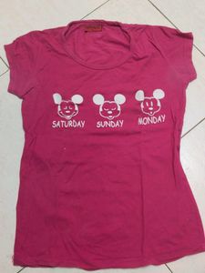 Pink Casual T-shirt