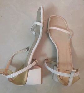 White Block Heels