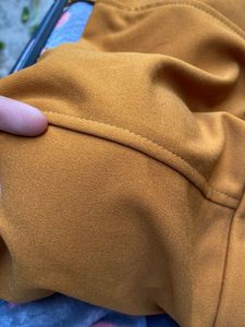 Mustard Coloured Padded Crop Top