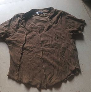Brown Chain Detail Top