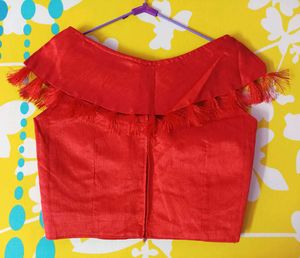 Padded Red Blouse (Size Extendable)
