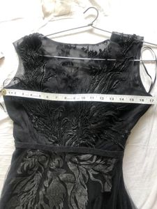 Black Net Western Gown