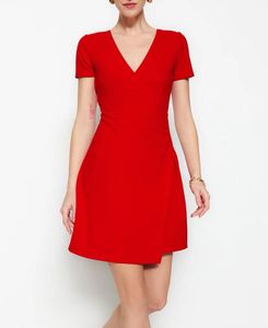 Chic Red Wrap Dress