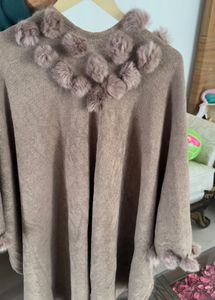 Fur Trimmed Poncho
