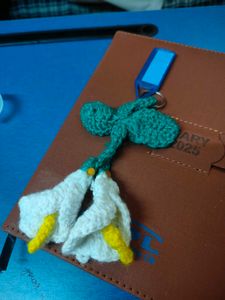 Handmade crochet Calla Lily keychain