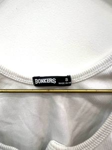 Bonkers Corner White Ribbed Top