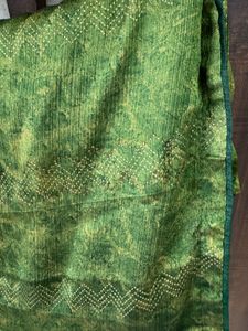 Green Embroidered Saree