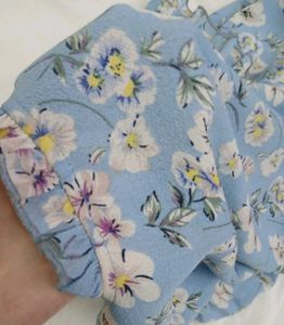 Floral Printed Fresh Blue Top