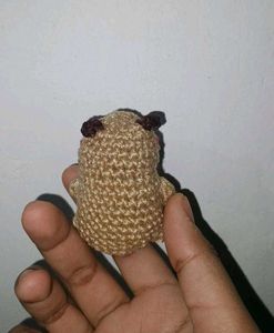 Crochet Capybara Keychain Size