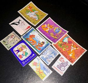10 CARTOON THEME STAMPS