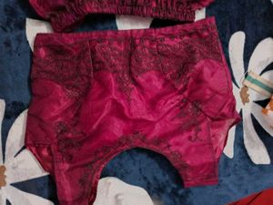 Magenta sharara with crop top