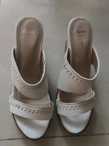 Bata Insolia white wedges heels platforms slides size 38