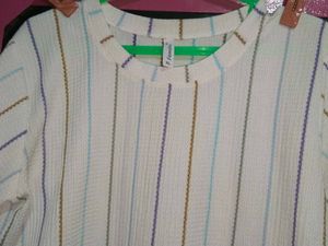 Striped Waffle Knit Tee