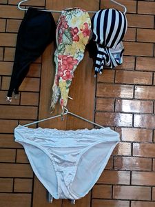 Combo Of Four Imported Fabric Bra N Panty