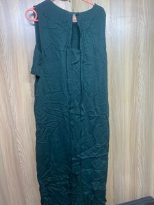 Green Dress With Waist Cut Out