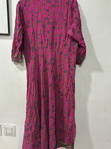 Purple Printed Womens Kurta