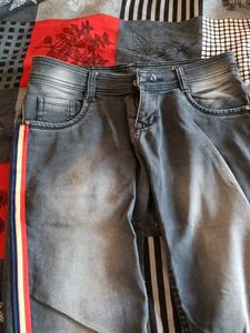Striped Denim Jeans