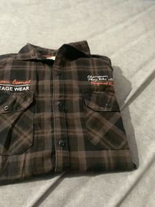 Brown Plaid Flannel Shirt