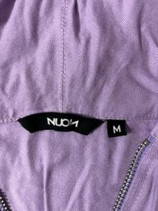 Light purple hooded zip-up Cropped  jacket
