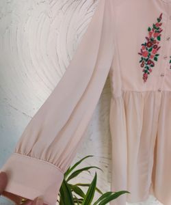 Embroidered Peach Kurta/Dress